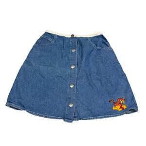 Disney Winnie The Pooh Denim Embroidered Skirt Youth Girls Size 14